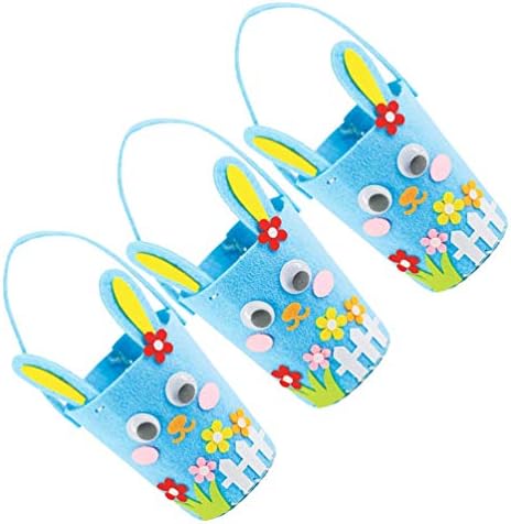 Pretyzoom Bray Toy 3pcs Páscoa Bolsa de Páscoa Flor Coelhinho Basquete Sacos Cartoon Diy Bolsas de Tote de Páscoa Berçária