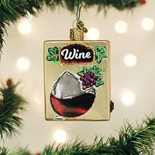 Ornamento de vidro de decantador de vinho de Natal do Velho Mundo para a Árvore de Natal