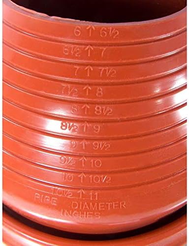 Dektite 7 Tubo de teto de silicone vermelho piscando, alta temperatura, base redonda, tubo OD 6 - 11