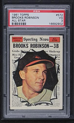 1961 Topps 572 All-Star Brooks Robinson Baltimore Orioles PSA PSA 3.00 Orioles