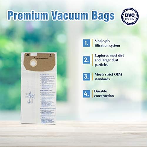 DVC Vacuum Bags Style AA Fit Eureka Victory, True, Whirlwind Models 4100, S4170, 4300, 4386AT, 4400, 4478AT, 4600, 5180 e SANITAIRE