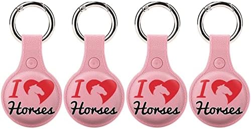I Love Horse Protective Case Compatível para Airtag Anti-Perd Locator Solder com anel-chave para carteira de colarinho
