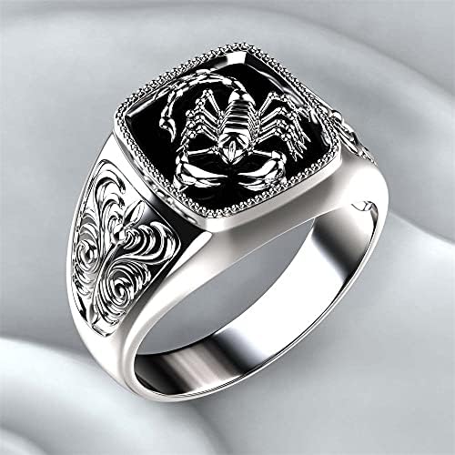 FZO MATHE MONS 925 STERLING PRATA SCORPION SCORPION RING VINTAGEM 18K GOLD INSECT HIP HIP Mens Quadrado Anel Eternity Engagement Anniversary Band Cocktail Party Party Ring St.260