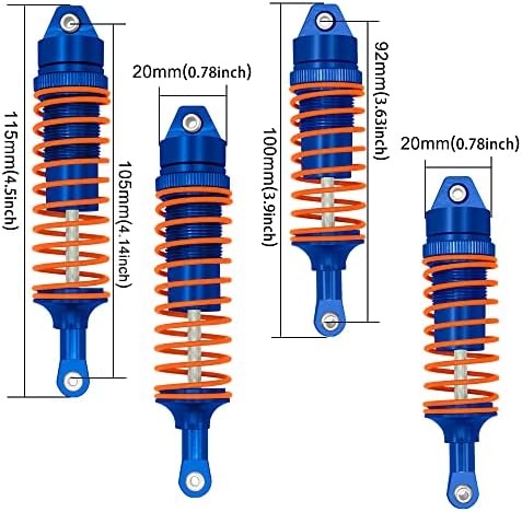 OGRC 4pcs Todas as peças de atualização da frente e traseira de alumínio para traxxas Slash 2wd Slash 4x4 4wd Rustler Stampede Hoss 1/10 RC Truck, substitua 5862