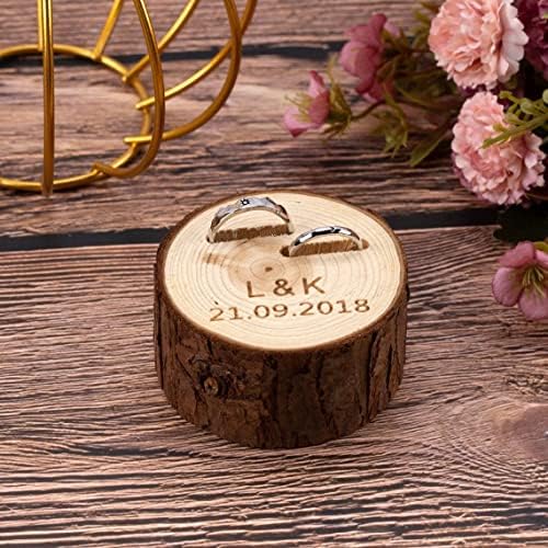 Caixa de anel de madeira de Vinisong para 2 anéis Certans de armazenamento de anel personalizado Cerimônia de casamento
