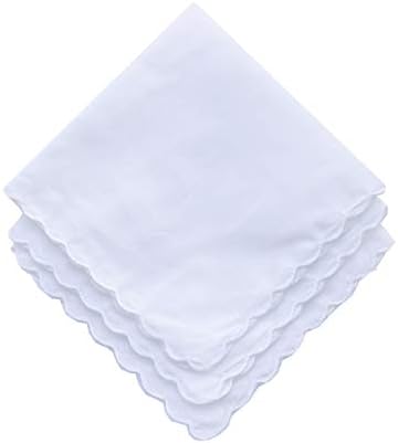 Lenços brancos coousml premium hankies recortados de algodão 11 polegadas