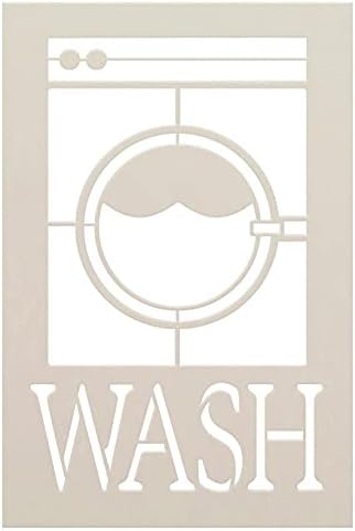 Lavagem de lavanderia estêncil por Studior12 | Decoração de casa de limpeza DIY | Arragem de artesanato e lavadora de tinta Sinal