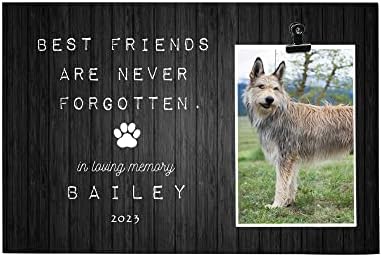 Os melhores amigos nunca são esquecidos, em memória amorosa Berger Picard Dog Personalizado Dog Memorial Photo Clipe Frame, Presente