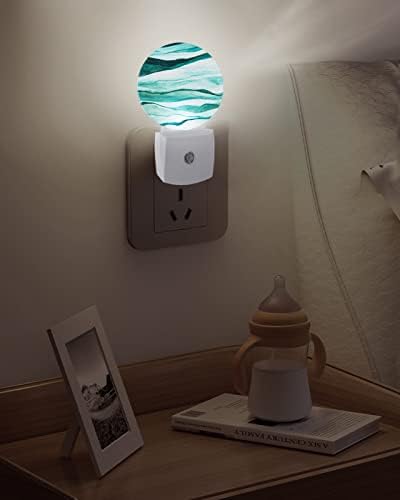 Luz noturna de turquesa moderna para crianças, adultos, meninos, meninas, criança, viveiro de bebês, banheiro quarto corredor plug plug in Wall Night Light Sensor automático