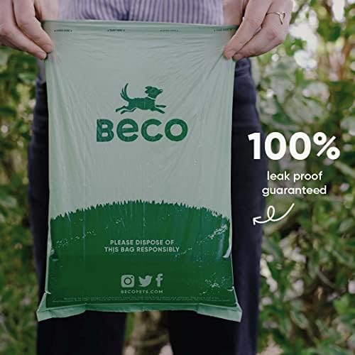 Beco Dog Poop Sacos, 270 sacos de resíduos fortes e descartáveis ​​para cães, rolos de recarga à prova de vazamentos e bloqueio de odor