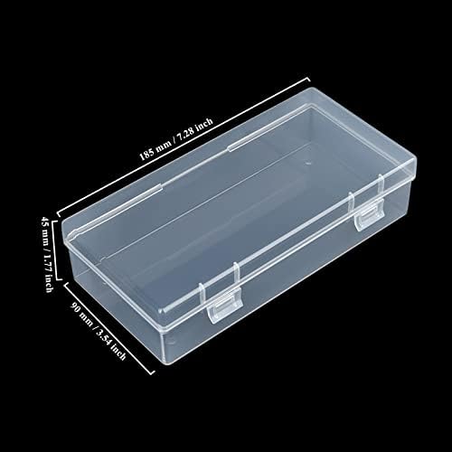 Pacote Thintinick 6 Pacote Recipientes retangulares de plástico transparente