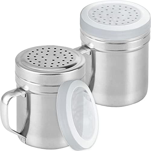 Shakers de dragagem de pimenta de sal de metal de cusinium - com manípulo - temores shakers de especiarias com buracos e tampas