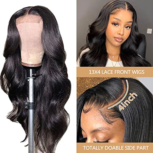 Luxangeles onda corporal Lace Front Wigs 13x4 Virgin Virgin HD Human Human Wig Pré pego de linha do cabelo com cabelos