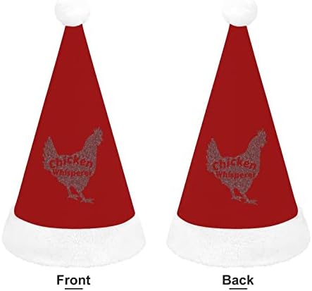 Frango Whisperer Plexush chapéu de natal travessura e lindos chapéus de Papai Noel com borda de pelúcia e decoração de natal