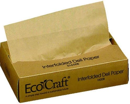 Bagcraft Papercon 016008 Ecocraft Interfunded Wax Deli Deli, 10-3/4 Comprimento x 8 Largura, NK8 Natural