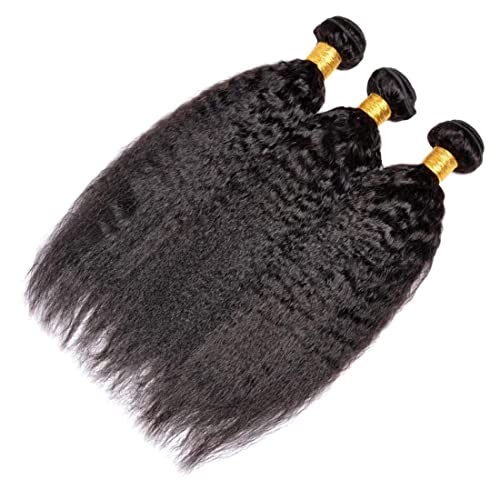Yaki Human Hair Pacotes Real Brasil Remy Pacacos de Cabelo Brasil Bundos de Cabelo Preto Pacote de Cabelo Double Hap