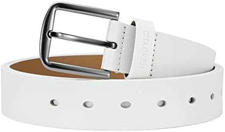 Cinturão de couro de Chaoren Mens - Mens Belts Casual para jeans 1 3/8 - Cinturão perfeito para uso diário