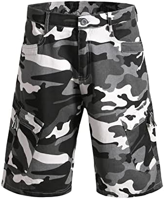 Homem colorido Homem Men Relaxed Fit Fit 11 CAMO CAMO CAMBO SHORTS COM POLOS CASUL CASUFLAGEM SHUTS GRANDES E TILOS