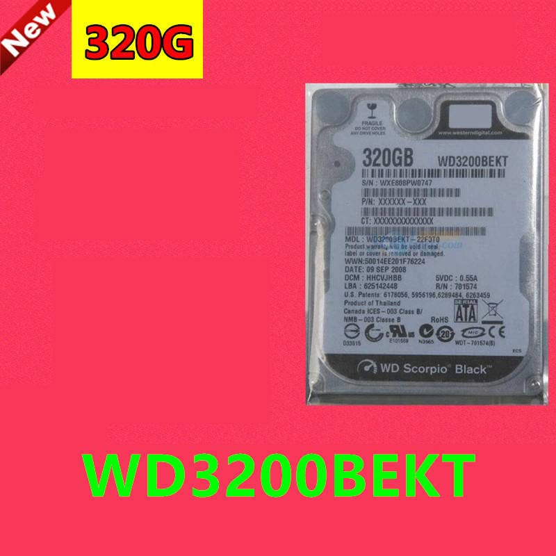 HDD para 320 GB 2,5 SATA 3 GB/S 16MB 7200RPM 9,5mm para disco rígido interno para notebook em HDD para WD3200Bekt