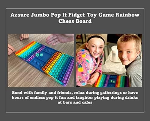 Azsure Lifestyle Giant Pop It Fiegget Toy Game Large Sensorial Rainbow Chess Board Jumbo Popper para Crianças Adultos idosos