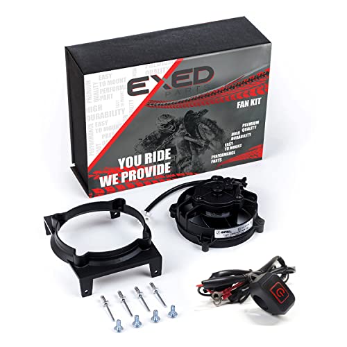 EXED PEÇAS - Ventilador de resfriamento do radiador SPAL original e kit de montagem para Sherco, com interruptor de