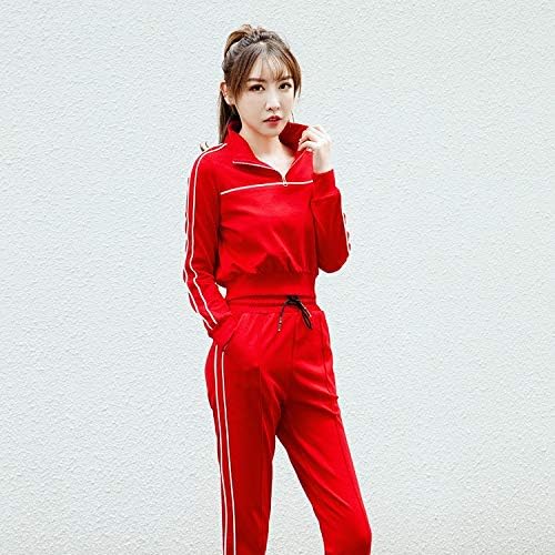 YUTRD ZCJUX Women Tracksuit 2pcs Definir pulveiras de manga longa Tops calças roupas de algodão Roupas esportivas jogadoras femininas