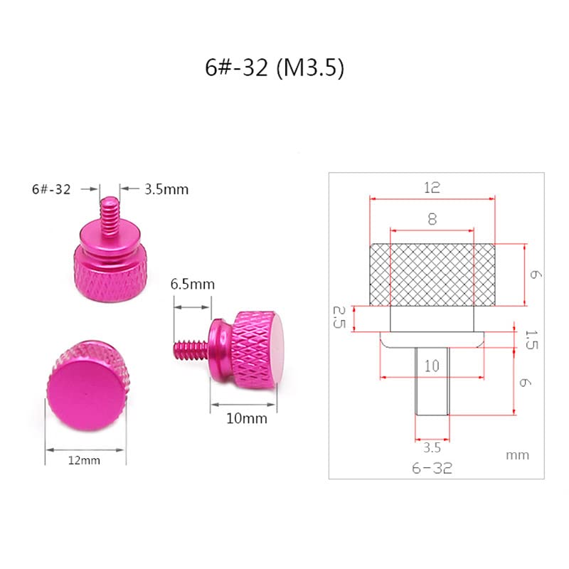 Vizgiz 10 parafusos de computador Pacote liga de alumínio M3.5 colorido 6-32 * 6 THUMBS RREAKOS MAIS PARAPENÇÃO