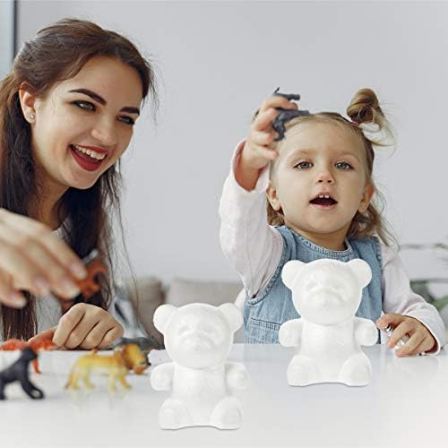 Kesyoo Christmas Decor Foam Bear 20cm formas de espuma Branco modelagem de poliestireno molde de espuma Formulários de arte de arte diy suprimentos para arranjo de flores casamentos de Natal 2pcs Cone de espuma