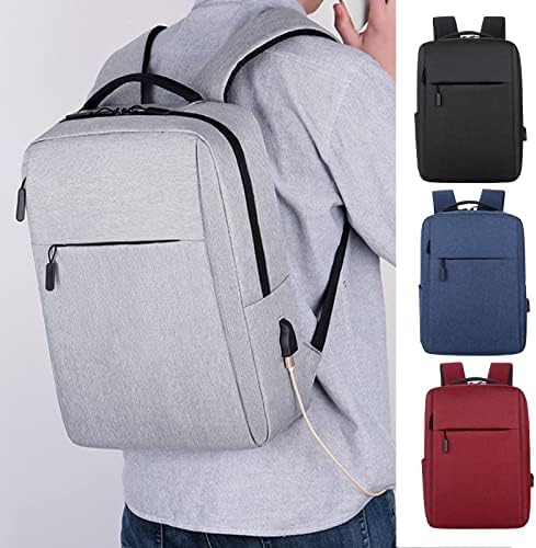 Mochila de laptop de viagem para homens, bolsa de computador da escola resistente à água com porto USB, mochila casual