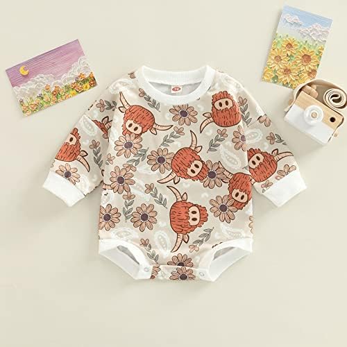 Kayotuas Baby Girl Girl Crewneck Sweatshirt Molyper Modelper de manga longa de manga longa Bodysuit fofo Roupas de outono