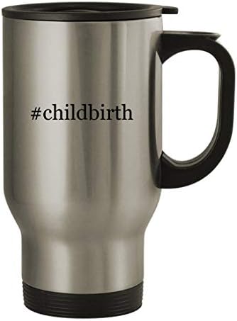 Presentes de Knick Knack Childbirth - Caneca de viagem de aço inoxidável de 14oz, prata