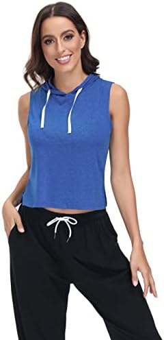 Fanfly feminino 2 pacote de pacote Tops Tops sem mangas Tampa com capuz Tampa de ginástica atlética casual Camisas de exercícios para mulheres