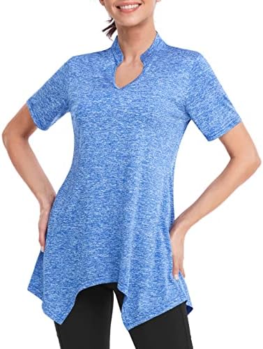 Camisas de treino de Zenbriele para mulheres trepadeiras atléticas de manga curta Tops de camiseta casual leve seco rápido para fazer