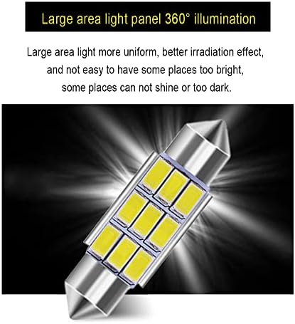 Haobo 4 PCs 36mm 5630 LUZES INTERIORES DE BULBA LED, LED LED LED LED LUDBAS INTERIORES 6000K BRANCO PURO PURO, 9SMD 5630 CHIPSETS