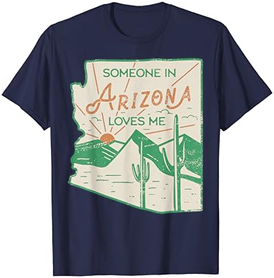 Alguém no Arizona me ama camiseta de presente de distintivo de estadismo vintage