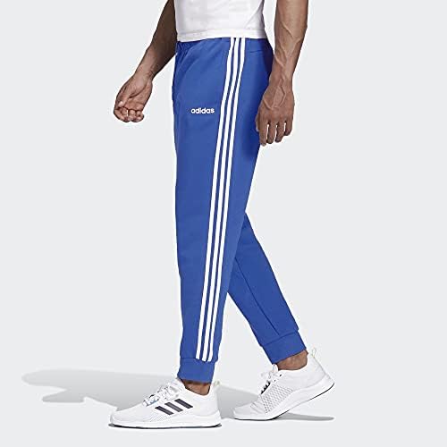 Adidas Men's Essentials 3 stripes cônicos calças algemadas