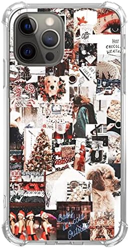 Nebruski Winter Christmas Collage Case compatível com o iPhone 13, Festival de Estética da moda Casa de cachorro