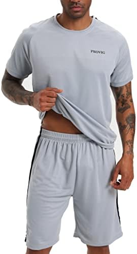 Rpovig Shirts Shorts Conjunto de exercícios: Men's 3 Pack Dry Fit Roupos Setfits Gym Gym ativo Performance atlético