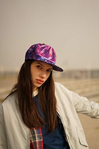 Quanhaigou galaxy snapback chapéu para homens mulheres, estilo de hip hop colorido chapéus lisos lisos adolescentes