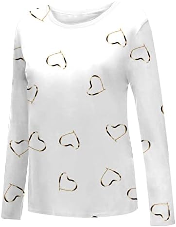 Brkewi Loose Fit Crewneck Sweatshirt para mulheres Túdos de manga comprida Túdos adolescentes meninas fofas camiseta de