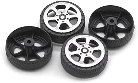 20 PCS Toys Wheels 1.9x6.7x20mm pneu de plástico para 2 mm de brinquedo de brinquedo do modelo de eixo