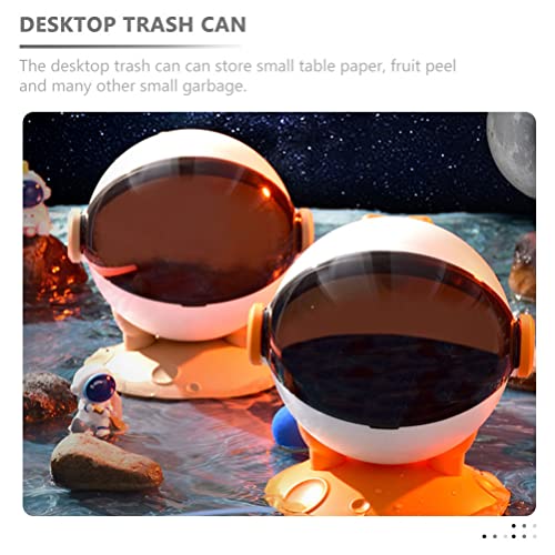 Lixo de mesa de zerodeko lata os astronautas lixo balde de lixo pequeno bin spaceman shape wasket com tampa de maquiagem de maquiagem