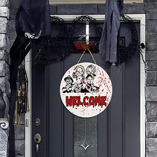 Halloween Horror Classic Clown Pattern Welcome Welcome Sinping Decoration, Halloween Horror Classic Filme Personagem Wood Hanging