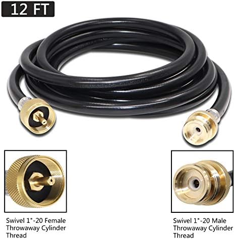 Novo kit de adaptador de bronze propano aprimorado atualizado 4 portas camiseta de bronze de 5 pés e mangueiras de 12 pés permitem conexão entre cilindro auxiliar de propano e aparelhos de propano para motorhomes tank rv acampamento