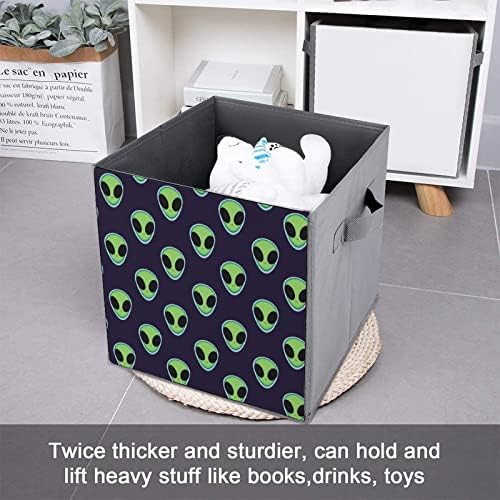 Cubos engraçados de armazenamento de alienígenas com alças caixas de tecido dobráveis ​​Organizando cestas para o armário