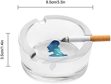 Galaxy Mermaid Glass cinzeiros para cigarros lixo à prova de vento pode imprimir bandejas de cinzas sofisticadas para o hotel