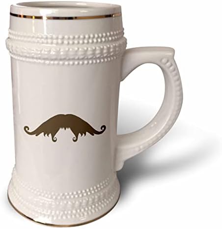 3drose um bigode marrom chique - 22 onças de caneca