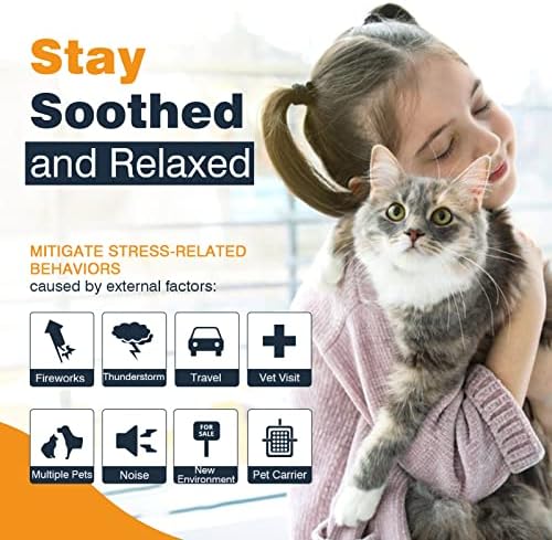 3 pacotes de colarinho calmante para gatos, colarinho de feromônio calmo de 30 dias eficientes aliviar o estresse de ansiedade