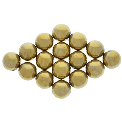 Materiais de Fantasia: 10 PCs Rounds de hematita magnética dourada - Tamanho de 0,75 polegada - ímãs de ferrite a granel