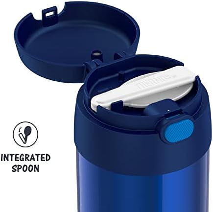 Thermos FuntainTer 10 onças de aço inoxidável A vácuo garoto de comida infantil com colher dobrável, marinho e funtainner 10 onças de aço inoxidável aço isolada jarra de comida com colher dobrável, roxo